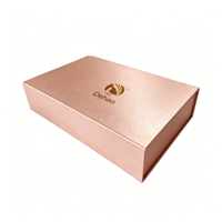 Boîte cadeau magnétique pliable rose avec logo personnalisé, matériaux recyclés, doublure en éponge, emballage en papier de luxe, impression brillante/mate