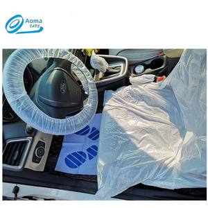 Vente directe du fabricant, housses <span class=keywords><strong>de</strong></span> protection pour <span class=keywords><strong>voiture</strong></span> blanches jetables, ensemble 5 en 1, protecteur d'intérieur <span class=keywords><strong>de</strong></span> <span class=keywords><strong>voiture</strong></span> en plastique, Aoma - Product Image 2