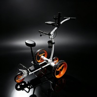 Chariot de golf de luxe avec télécommande et roues réglables pour une stabilité latérale accrue sur les pentes raides