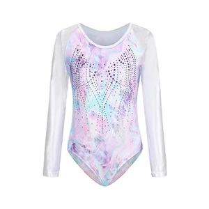 Justaucorps de gymnastique personnalisés à manches longues par sublimation pour filles - Product Image 1