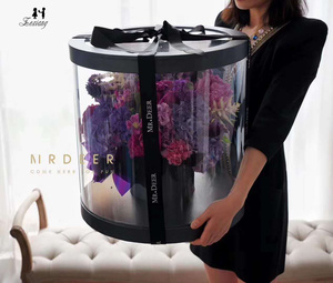 Zexwrap Big <strong>Flower</strong> Box <strong>Round</strong> PVC Transparent Valentine's Day Wedding Christmas Birthday <strong>Flower</strong> Hat <strong>Boxes</strong> - Product Image 1