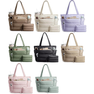 Women Puffer Tote <strong>Bag</strong> Lightweight Puffy Work Handbag <strong>Teacher</strong> Nurse Quilted Shoulder <strong>Bag</strong> - Product Image 2