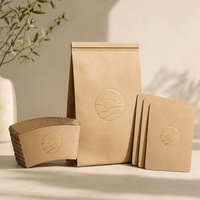 Kit de Branding Personnalisé pour Café : Manchons de Tasses, Sacs à Emporter, Cartes de Menu, Dorure à Chaud pour Torréfacteurs Indépendants et Boutiques de Café Spécialisé