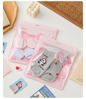 Sacs refermables transparents roses à motif chaton de dessin animé, sacs refermables pour bijoux, vente en gros