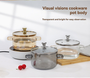 Olla de Sopa de Vidrio de Borosilicato Alto Transparente con Asas, Tetera con Tazón de Espuma, Calentamiento Eléctrico para Horno de Cerámica, para Sets de Café y Té - Product Image 5