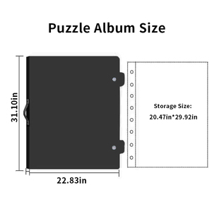 <span class=keywords><strong>Classeur</strong></span> de rangement pour puzzles en cuir PU Kaplo, grand album porte-documents avec pochettes transparentes pour jusqu'à 1000 pièces de puzzle, organiseur - Product Image 2