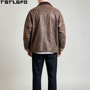 Oem Odm Waxed Cotton <b>Jacket</b> Corduroy Collar Vintage Distressed Brown Field <b>Jacket</b> Water Resistant Hunting Coat Bulk - Product Image 3