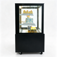 Vitrine réfrigérée pour gâteaux à angle droit de 1,5 m avec porte arrière, vitrine à gâteaux en verre trempé anti-buée pour boulangerie