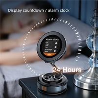 Écran tactile intelligent 3 axes, réglage libre à 720°, écran rond de 3,8 cm, affiche l'heure, batterie, support magnétique pour bureau