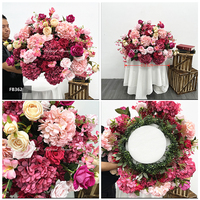 Décoration de mariage, arrangement de fleurs de rose de 50 cm, 60 cm, 70 cm, 80 cm, centre de table rose, boule de fleurs rose