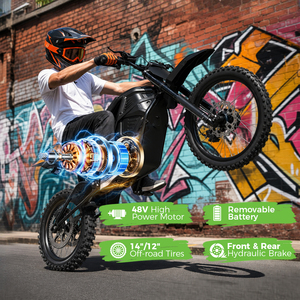 Motocross électrique tout-terrain Vipcoo H3, minibike, dirtbike, 48V, vitesse maximale de 63 km/h, E-Dirt Bike disponible dans les entrepôts du Royaume-Uni, des États-Unis, du Brésil et de l'UE - Product Image 1