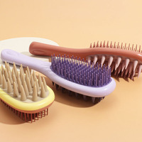 Peigne applicateur de massage du cuir chevelu personnalisé double face en ABS multicolore, brosses démêlantes pour cheveux, ensemble de pinceaux de maquillage pour femmes