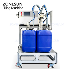 Machine de remplissage de liquides semi-automatique à double tête ZONESUN ZS-TSM07 avec pompe magnétique servo haute performance pour bouteilles, fûts et barils - Product Image 6