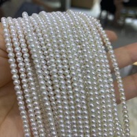 Rare Baby Mini Petite Taille 2-2.5mm Blanc Près Rond Eau Douce Naturel Perla String Pearl Necklace