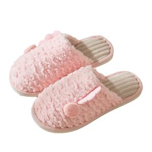 Chaussons d'intérieur chauds et résistants pour femme, en coton, motif cerf de dessin animé, mignons, pour la maison, fourrés, été-automne, avec coussin - Product Image 3