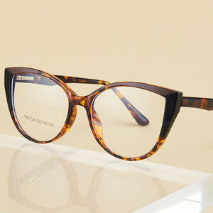Monture de lunettes en acétate œil de chat Tr90 53 18 142 anti-lumière bleue pour femmes, monture complète, lunettes d'ordinateur - Product Image 1