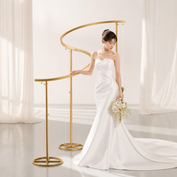 Support de toile de fond professionnel réglable en métal en forme de S, support mural doré pour mariage, célébration, style élégant et classique