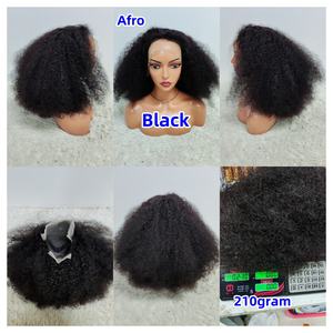 Pelucas Afro Letsfly, Cabello Completo, Frontal de Encaje 13x4, Cabello Humano 100%, 4/27 #   Pelucas Brasileñas Remy 99j de 18 Pulgadas, Envío Rápido para Mujeres Negras - Product Image 6