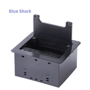 Caja de Conexiones <span class=keywords><strong>Multimedia</strong></span> para Mesa de Conferencias Industrial, 3 Tomas de Corriente, Enchufe Europeo, Aleación de Aluminio con Acabado Cepillado, Puertos USB y de Red, Tapa Abatible - Product Image 3