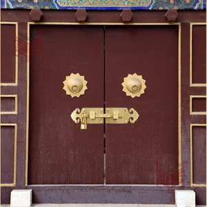Pestillo de latón estilo antiguo chino para puerta de madera, montaje en superficie con candado, fácil instalación - Product Image 4