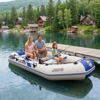 Kayak gonflable pliable résistant à l'eau Solar Marine pour 3 personnes, en PVC, avec plancher pneumatique, 8,5 pieds (260 cm), pour la navigation sur les lacs et les rivières