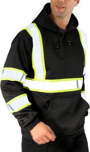 XINTEX 하이 비스 안전 운동복 건설 폴라 양털 남성 반사 높은 가시성 안전 까마귀 - Product Image 3