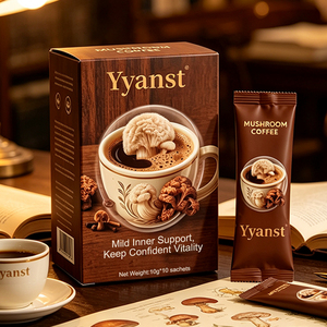 กาแฟเห็ดหลินจือธรรมชาติสูตรอ่อนโยน 10 กรัม*10 ซอง บรรจุกล่องกระดาษลายไม้ สำหรับใช้ที่บ้าน เดินทาง บำรุงร่างกายประจำวัน รับผลิตแบบ OEM แบรนด์ส่วนตัว - Product Image 5