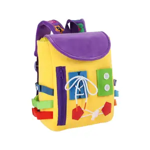 Special Education Push And Pull Airplane Busy Board Diy Accessories Sensory Maze Felt Backpack Busy Board For Toddlers