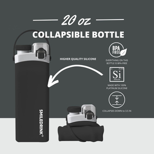 Botella de Agua Deportiva de Silicona Plegable y Reutilizable de 20 oz Sin BPA para Gimnasio y Camping - Product Image 4