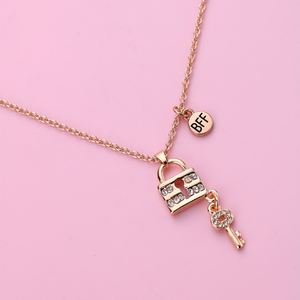 Bester Freund Halsketten für <span class=keywords><strong>2</strong></span> süße Cartoon Key Lock Matched Anhänger BFF Halskette Mehrfarbige Best Friend BFF Halsketten - Product Image 6