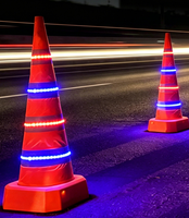 Cône de signalisation routière orange PE haute visibilité réfléchissant pour travaux routiers et avertissement de stationnement