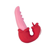 Weiblicher Simulations-Vibrator mit Zungenleck- und Vibrationsfunktion, Wiederaufladbar, Klitoris-Stimulation, G-Punkt-Orgasmus, Starke Schockvibrationen