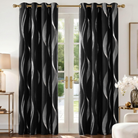 Rideaux occultants thermiques à œillets en feuille d'argent ondulée pour salon et chambre à coucher - Vente en gros