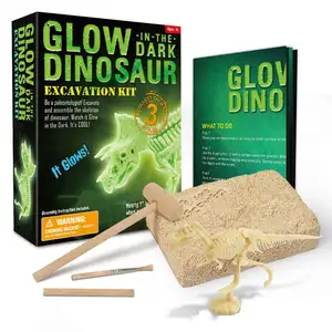 Nettes STEAM-Spielzeug, das im Dunkeln leuchtet Dinosaurier-Ausgrabungs spielzeug für Kinder Entdecken Sie die Archäologie Dinosaurier-Fossil-Kits Pädagogisch