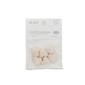 Perline di legno a forma di cuore Ilan 20mm 6 pezzi Materiali per artigianato - Product Image 1