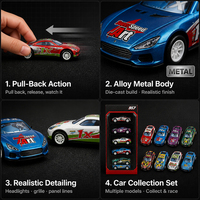 Vente en gros usine : Ensemble de voitures miniatures en alliage métallique à rétrofriction pour enfants, résistantes aux chutes, modèle réduit 1:64, jouets de voitures en alliage