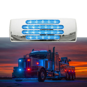 1 Pieza de Luz LED de Marcador Lateral para Remolque y Camión, 12-24V, Lente Transparente, Azul Hielo, Cromado, Plano, 22 Diodos, 2x6 Pulgadas, Impermeable - Product Image 1