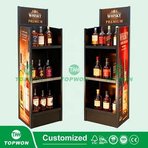 Soporte de exhibición de <span class=keywords><strong>metal</strong></span> personalizado para supermercado Estante de exhibición de <span class=keywords><strong>metal</strong></span> de 4 capas Cerveza Bebida Cóctel Whisky Vodka Vino Soporte de exhibición de <span class=keywords><strong>metal</strong></span> - Product Image 5