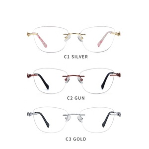 Jm AX1272 — <span class=keywords><strong>lunettes</strong></span> pour femmes, accessoire de mode avec monture en titane, verres sans bords, vente en gros - Product Image 1