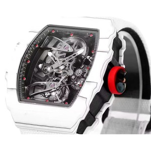 Collector's Grade High Quality White Carbon Fiber Skeletonized Tourbillon <b>Automatic</b> Mechanical Diver Sports Watch Rubber for Men - Product Image 1