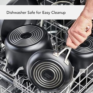 Poêle à frire/convoyeur <span class=keywords><strong>KitchenAid</strong></span> en aluminium anodisé dur, compatible induction, antiadhésive, avec couvercle, 10 pouces, noir mat, passe au lave-vaisselle - Product Image 5