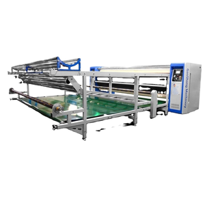 Calandra de transfert thermique automatique pour sublimation de couvertures en flanelle vierges, 190 cm de large, avec cylindre chauffant à tambour à huile - Product Image 1