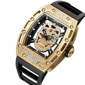Reloj de Pulsera de Cuarzo con Calavera de Silicona y Diamantes para Hombre, Modelo <span class=keywords><strong>Skone</strong></span> 5146 - Product Image 3