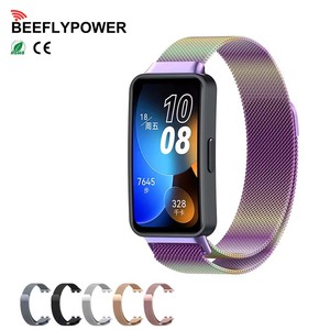 BEEFLYPOWER Paquete de Accesorios, Correas Metálicas para Reloj Inteligente, Correa Magnética, Brazalete Milanesa para <span class=keywords><strong>Huawei</strong></span> Band 8 9 10 - Product Image 1