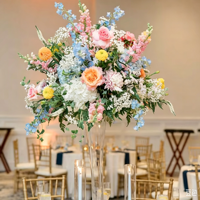Décoration de table de mariage, grande composition florale d'hortensias, fleurs artificielles en soie de luxe pour la Saint-Valentin, 50 cm, 60 cm, 70 cm, 80 cm, bleu
