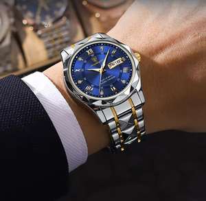 새로운 615 럭셔리 남성 시계 비즈니스 탑 브랜드 남성 손목시계 방수 발광 날짜 요일 쿼츠 남성 시계 - Product Image 2