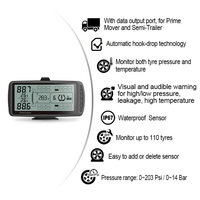 Système de surveillance de la pression des pneus (TPMS) pour camions lourds, capteurs CAN J1939 intégrés et externes avec écran LCD intégré