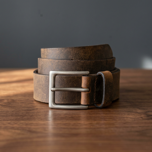 Ceinture pour homme BS INTERNATIONAL en cuir de vachette imprimé, boucle ardillon carrée en acier, motif Paisley, écologique, imperméable, légère, haute qualité - Product Image 1