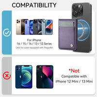 Étui de téléphone portable Jeehood couleur violet chaud avec recharge sans fil, coque arrière magnétique puissante pour iPhone 18 Pro Max