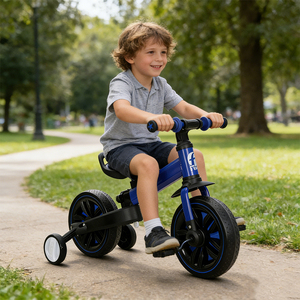 Vente en gros de poussettes pliantes à 3 roues en métal et en plastique, trotteur pour bébé, scooter, tricycle avec roues d'apprentissage pour enfants - Product Image 1